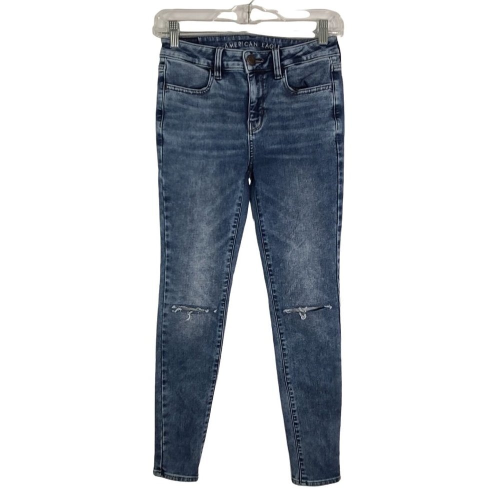 American Eagle Hi-Rise Jegging Distressed Ripped Knee Size 4